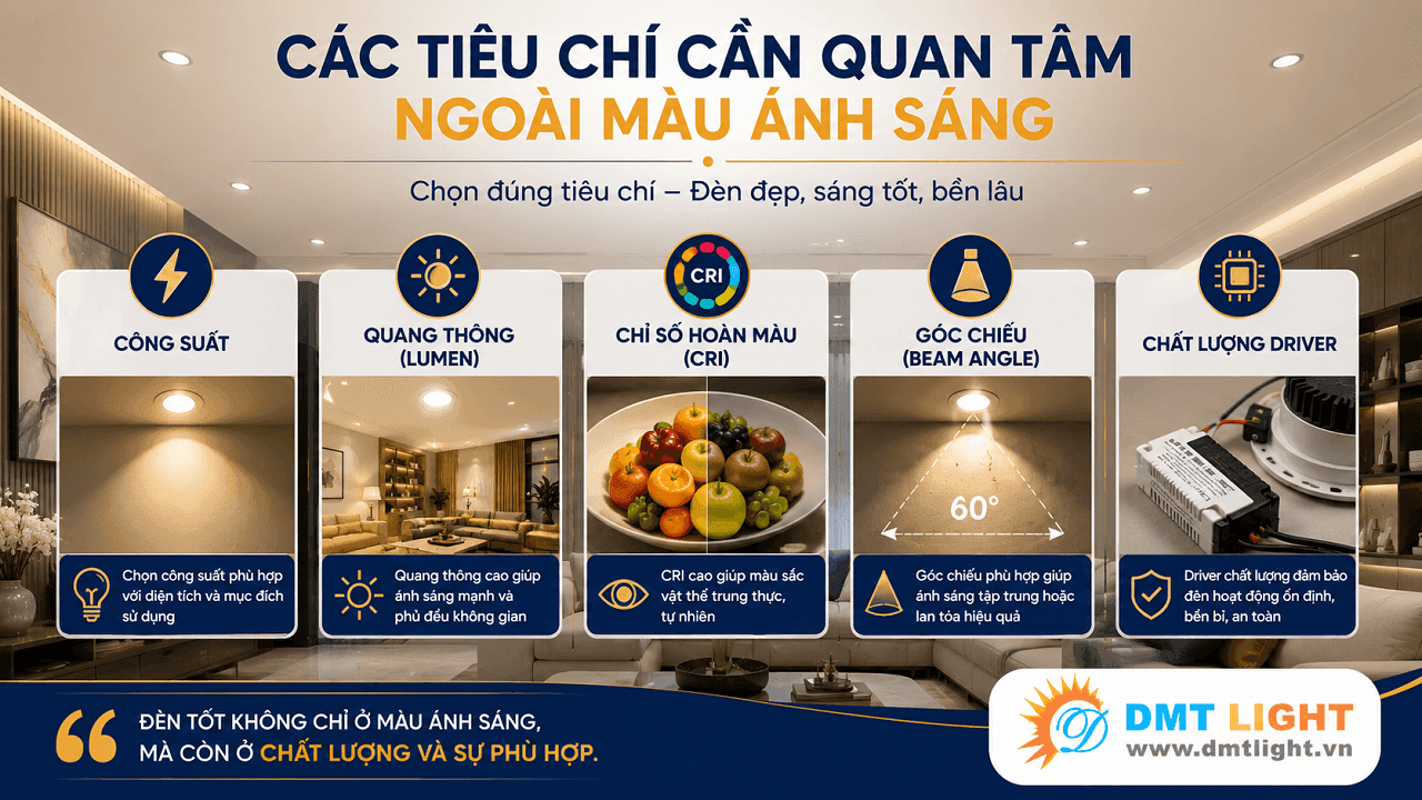 Chất lượng driver là tiêu chí quan trọng cần quan tâm khi chọn đèn âm trần