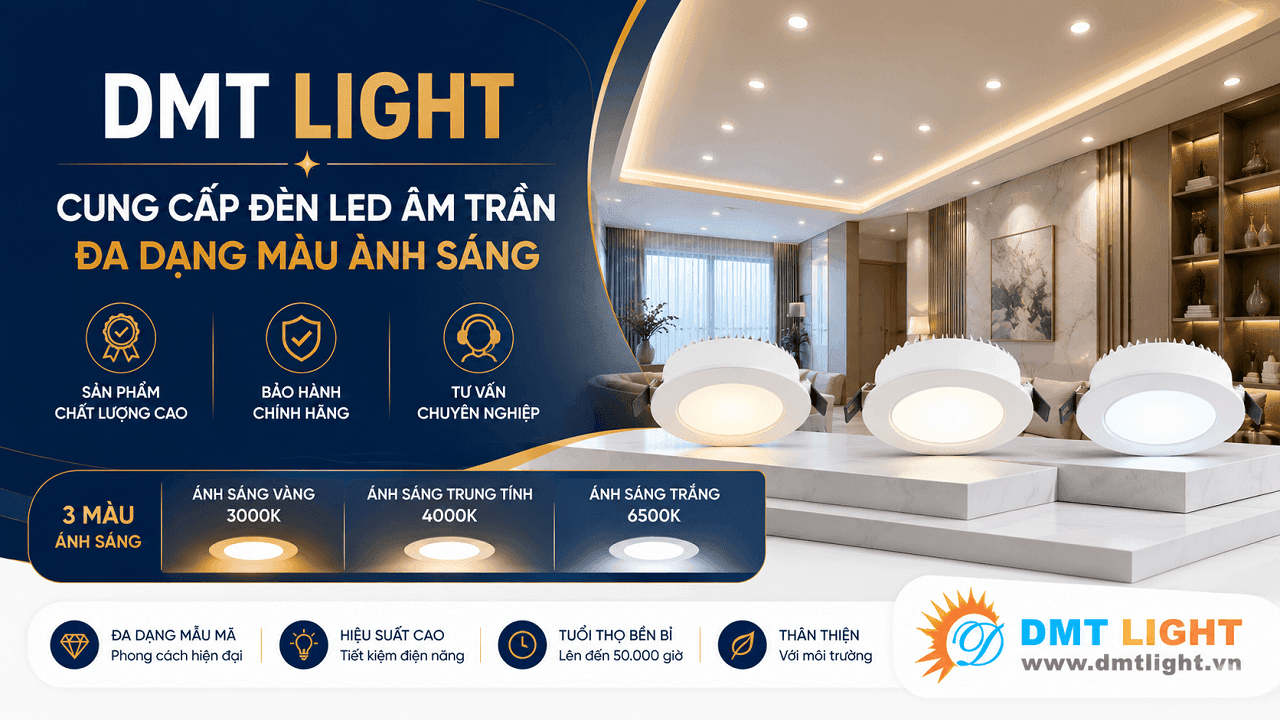 DMT Light là thương hiệu cung cấp đèn LED âm trần nhiều màu ánh sáng
