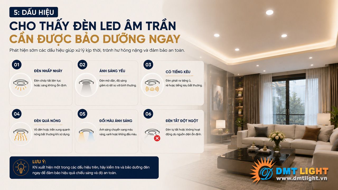 Nếu đèn xuất hiện hiện tượng nhấp nháy bạn cần bảo dưỡng ngay