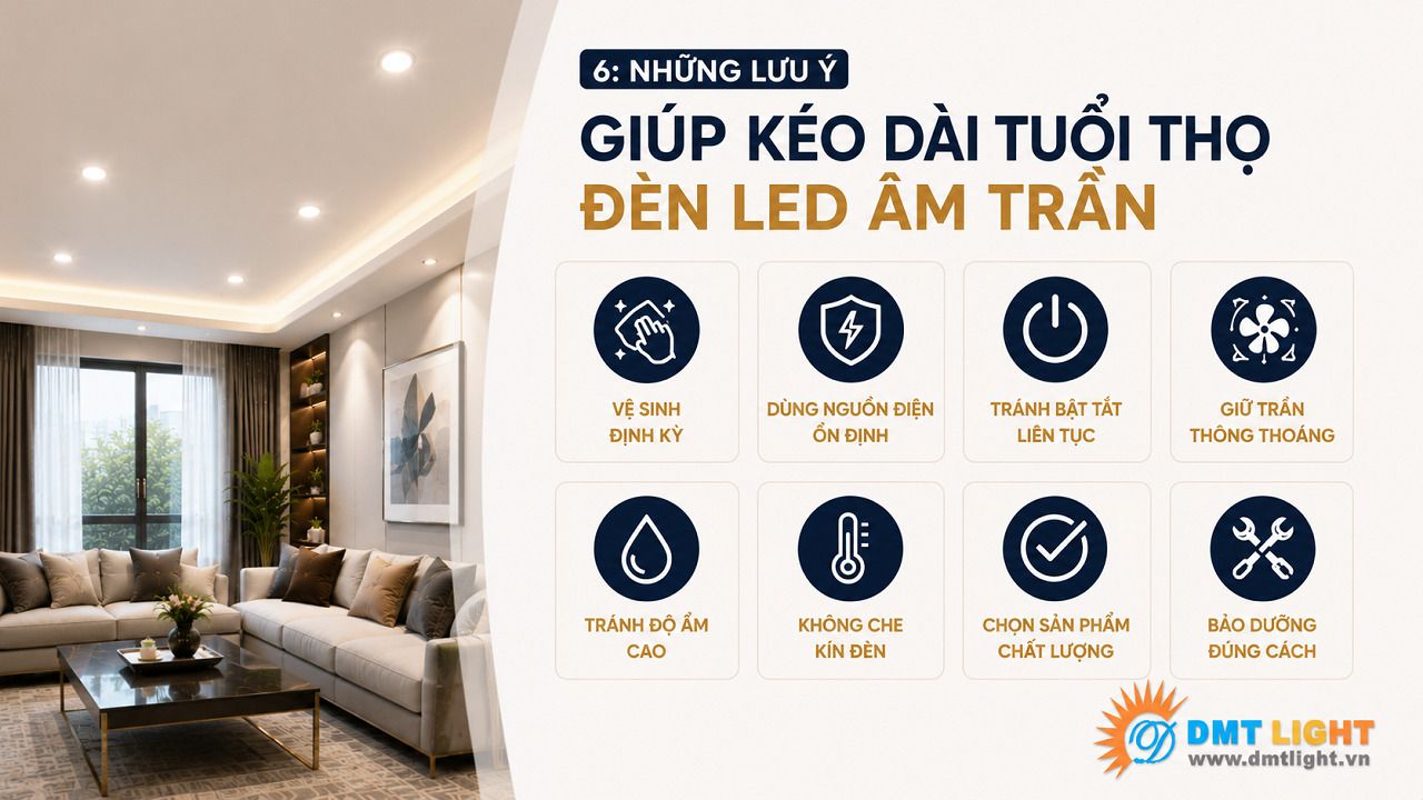 Vệ sinh đèn thường xuyên nhằm hạn chế bụi bẩn, kéo dài thời gian sử dụng