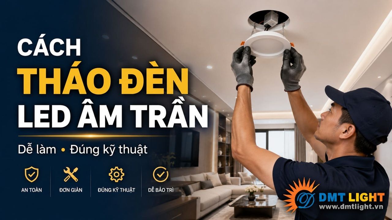 Cách tháo đèn LED âm trần thạch cao đúng kỹ thuật 