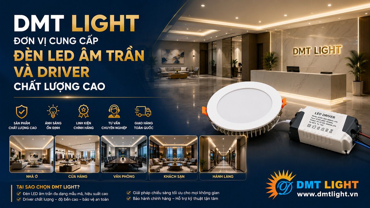 DMT Light là đơn vị cung cấp đèn LED âm trần và driver chất lượng cao