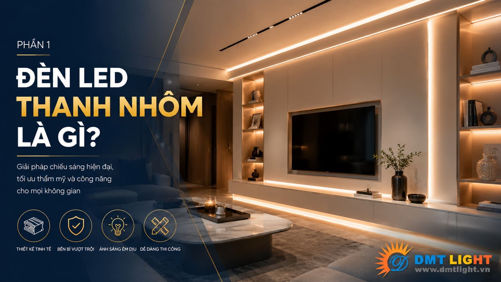 Đèn LED thanh nhôm sử dụng dải LED chất lượng, đem đến ánh sáng đồng đều