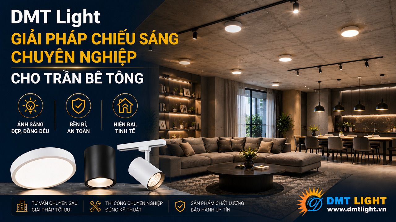 DMT Light là đơn vị chuyên cung cấp các giải pháp chiếu sáng chuyên nghiệp cho trần bê tông