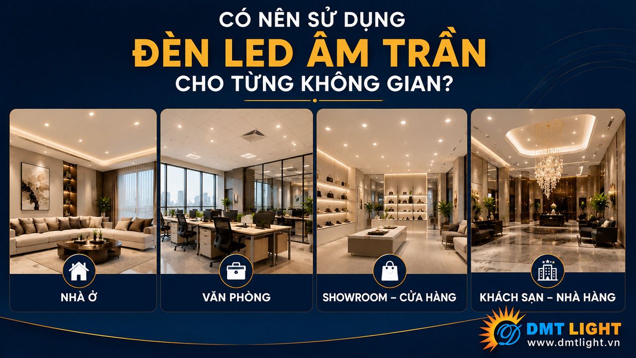 Bạn có thể lắp đặt đèn LED âm trần cho phòng khách