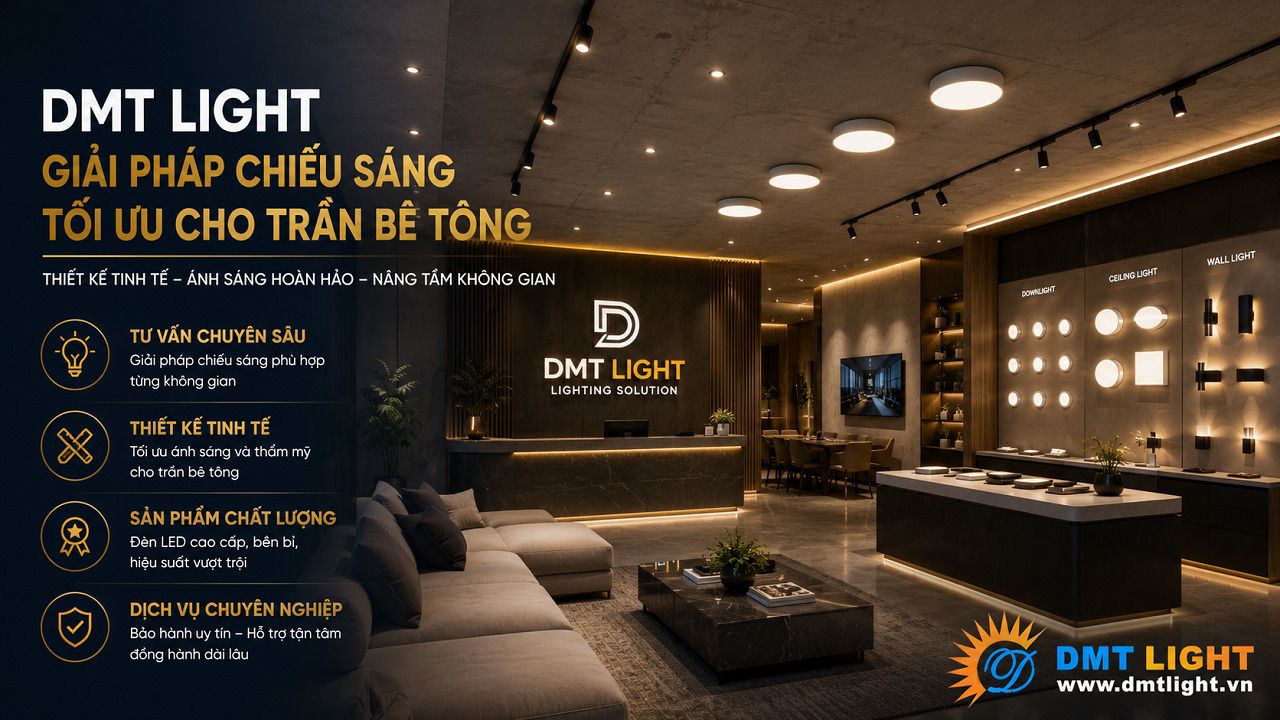 DMT Light mang tới giải pháp chiếu sáng tối ưu cho trần bê tông