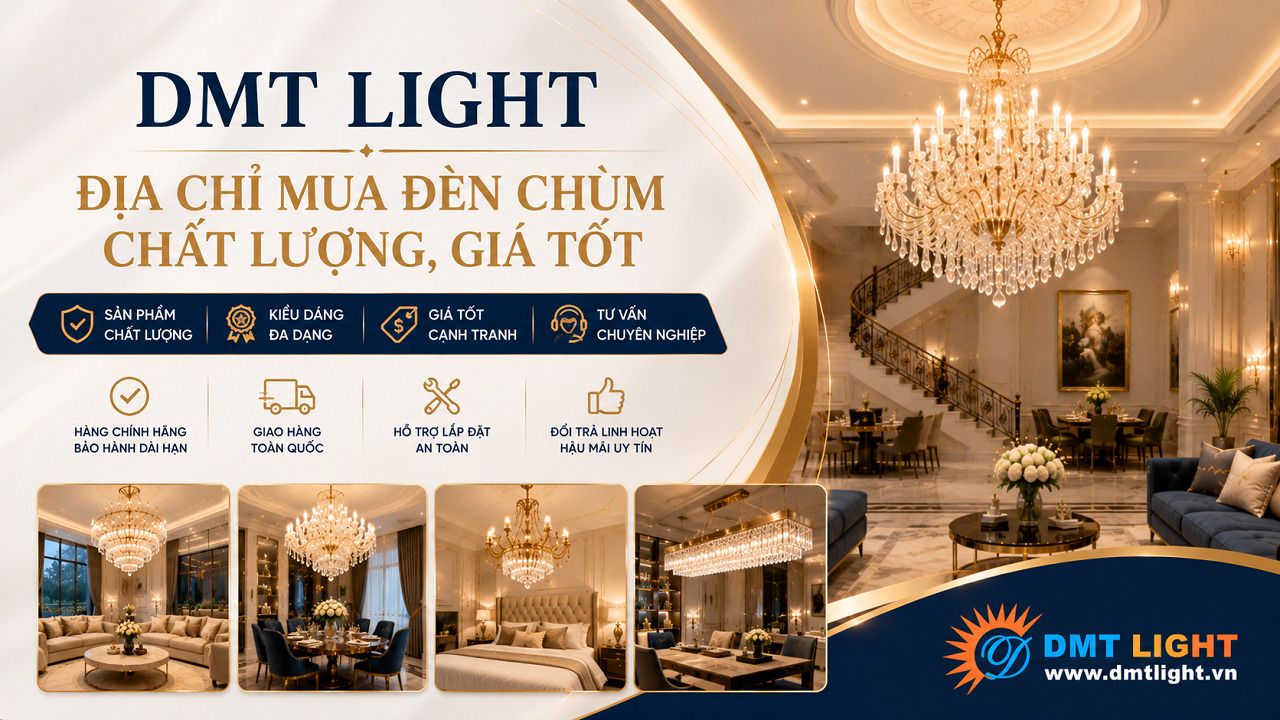 DMT Light là địa chỉ cung cấp các sản phẩm đèn chùm chất lượng, giá tốt