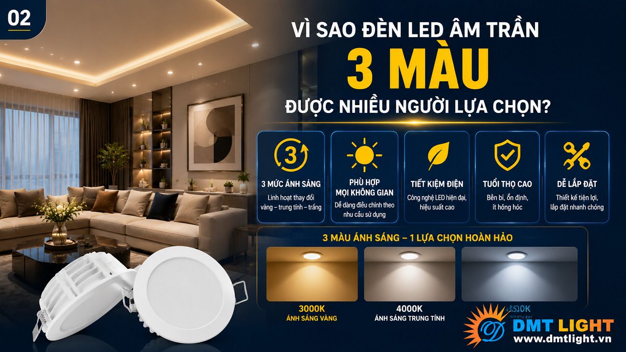 Sử dụng đèn LED đổi màu góp phần tăng tính thẩm mỹ cho không gian