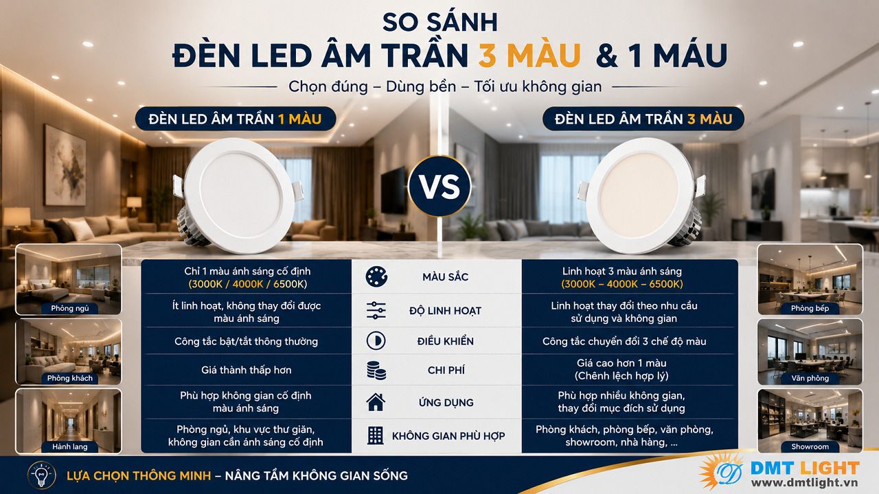 Qua so sánh có thể thấy 2 loại đèn này khác biệt nhau về nhiều yếu tố