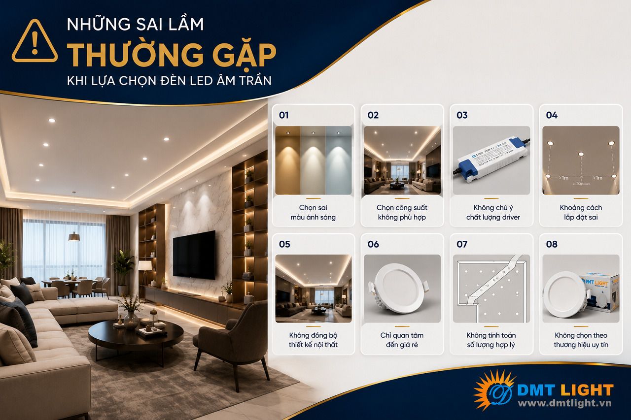 Chọn sai công suất đèn là lỗi phổ biến của nhiều người