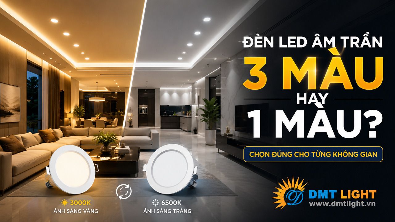 Nên chọn đèn LED âm trần 3 màu và 1 màu?