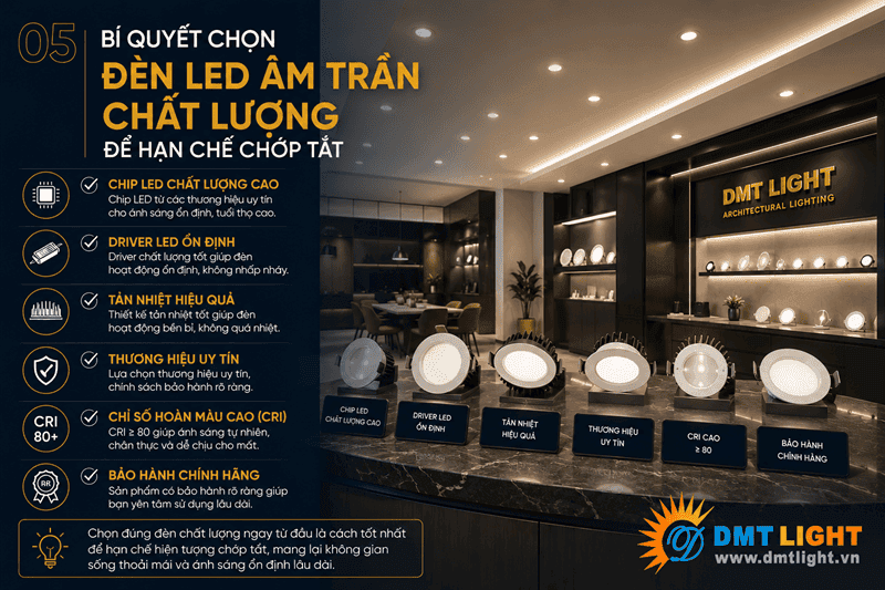 Bí quyết chọn đèn LED âm trần chất lượng