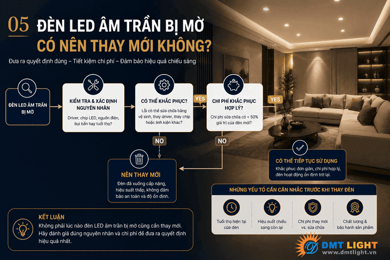Trước khi thay thế đèn mới cần mua các loại đèn có chính sách bảo hành dài hạn