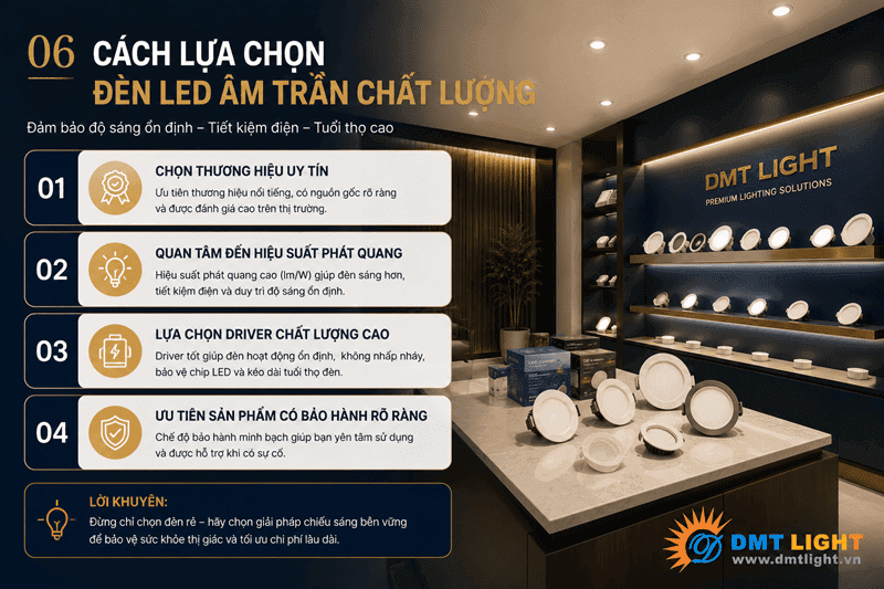 Cách lựa chọn đèn LED âm trần chất lượng