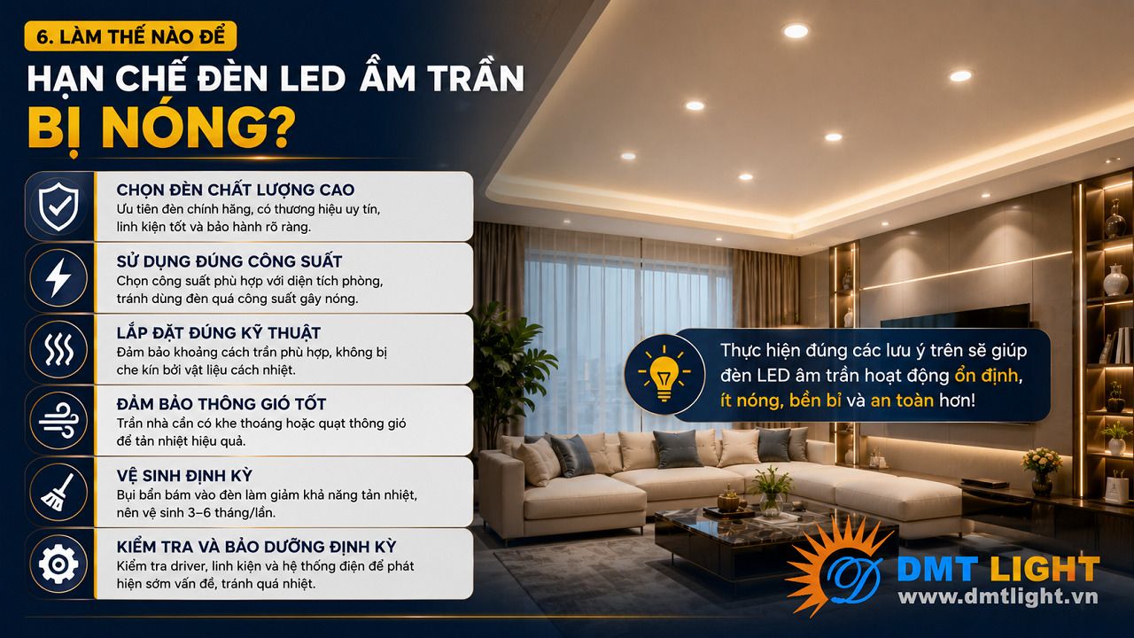 Lựa chọn đèn LED chất lượng tốt giúp hạn chế tình trạng bị nóng khi sử dụng