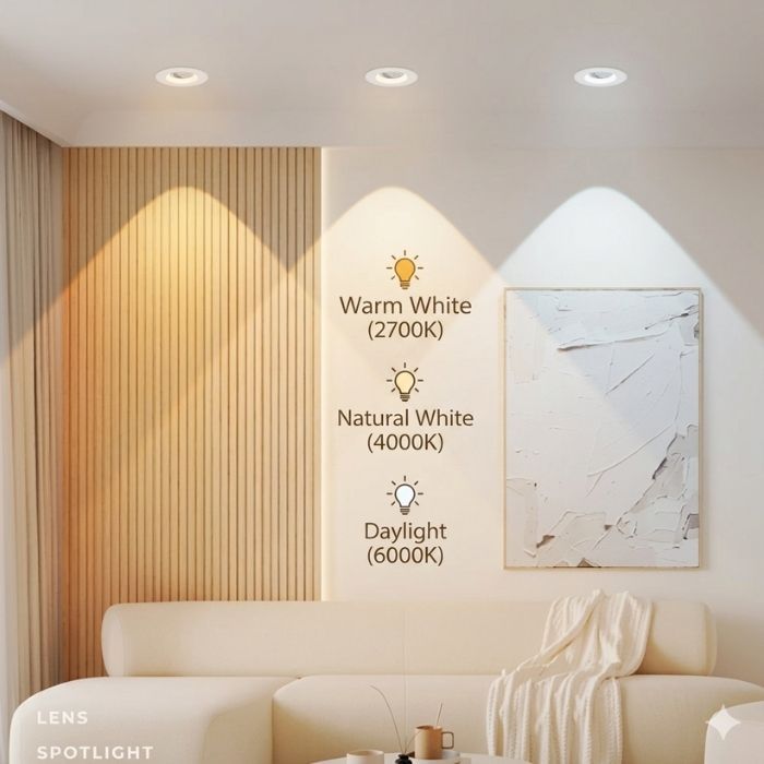 Đèn LED Spotlight âm trần có 03 màu sáng chính