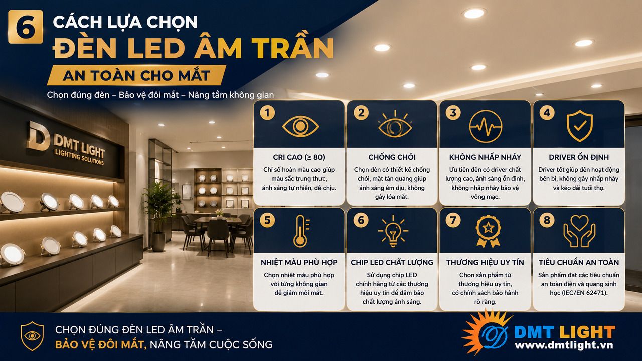 Khi chọn đèn LED âm trần bạn nên quan tâm đến nhiệt độ màu