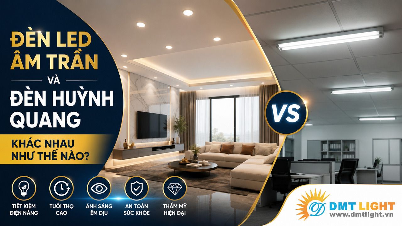 Khám phá đèn LED âm trần hay đèn huỳnh quang tiết kiệm điện và bền hơn?