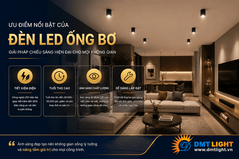 Những ưu điểm nổi bật nhất mà loại đèn LED ống bơ mang lại