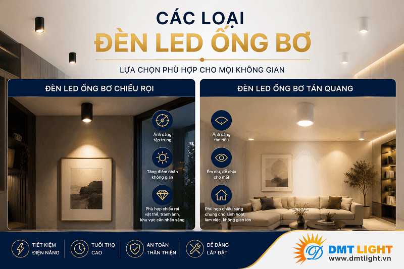 Các loại đèn ống bơ phổ biến hiện nay