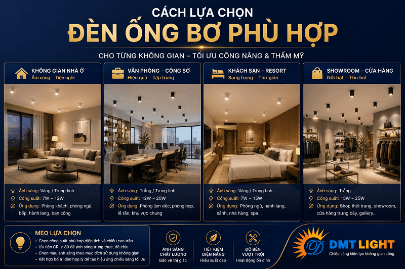 Chọn đúng loại đèn sẽ giúp bạn tối ưu cả về chiếu sáng lẫn thẩm mỹ