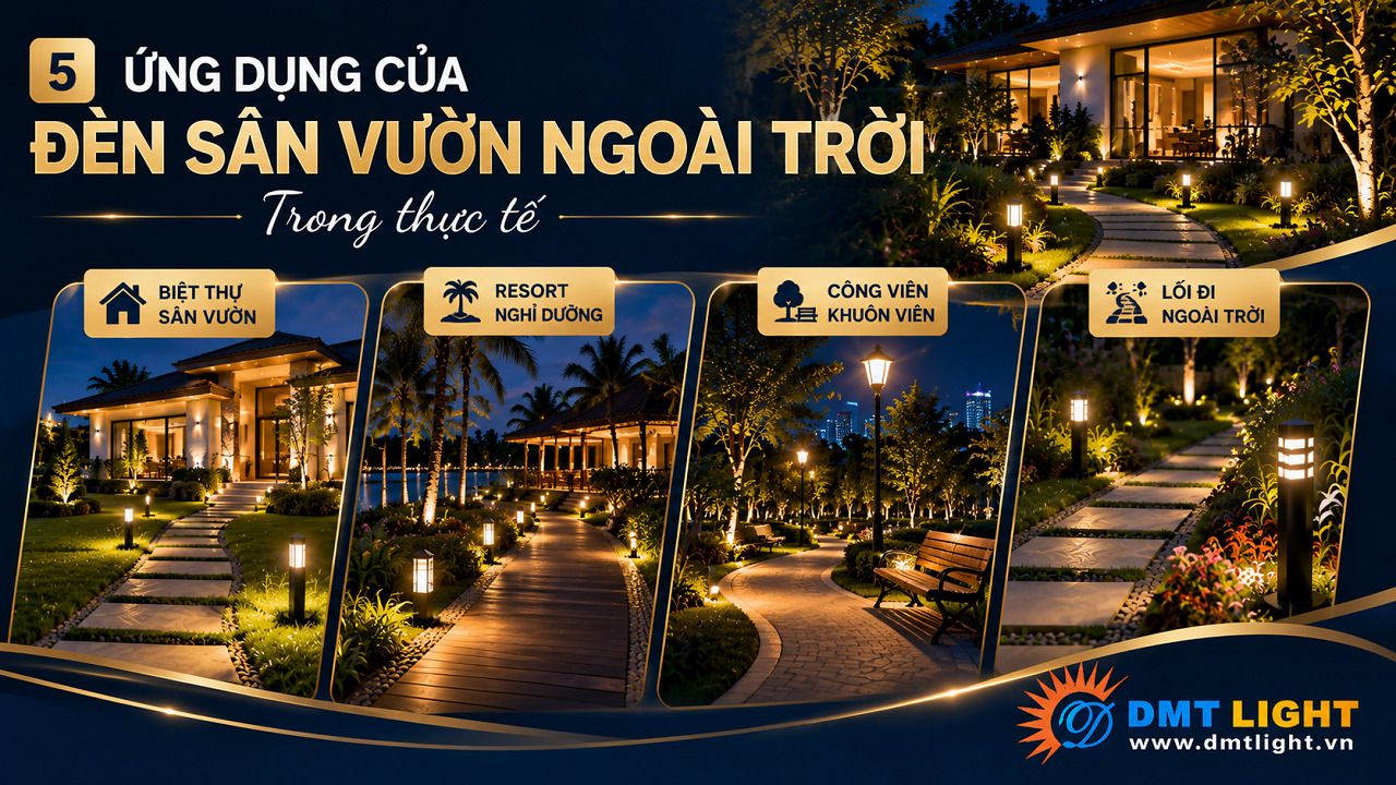 Đèn sân vườn có thể lắp đặt ở công viên hay quảng trường