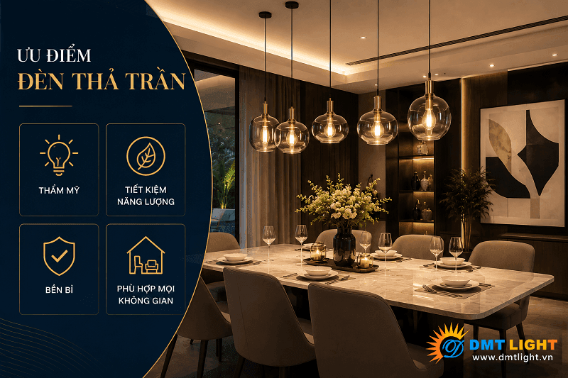 Ưu điểm nổi bật của đèn treo trần