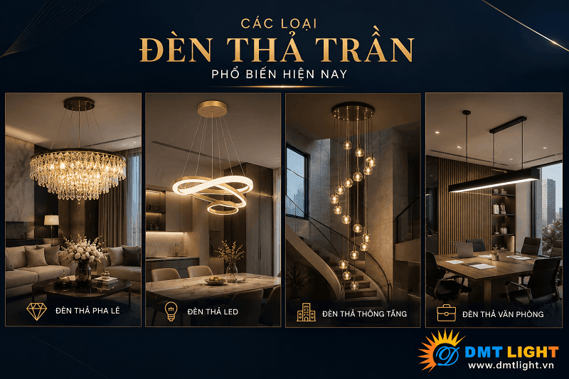 Các loại đèn treo trần phổ biến trên thị trường