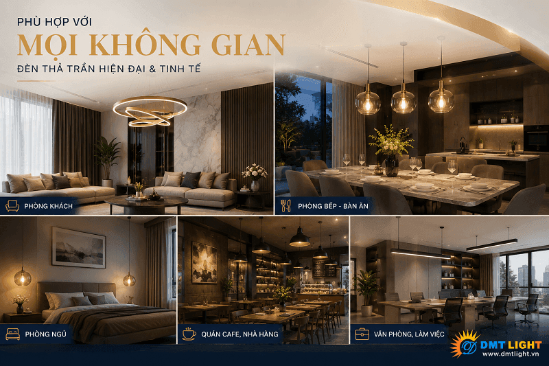 Các vị trí phù hợp để lắp đèn thả