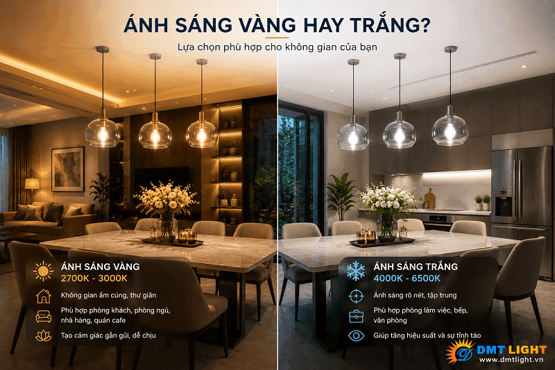 Màu ánh sáng là yếu tố tác động trực tiếp đến cảm xúc và không khí của không gian