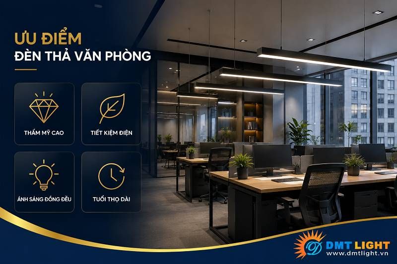 Ưu điểm của đèn thả văn phòng