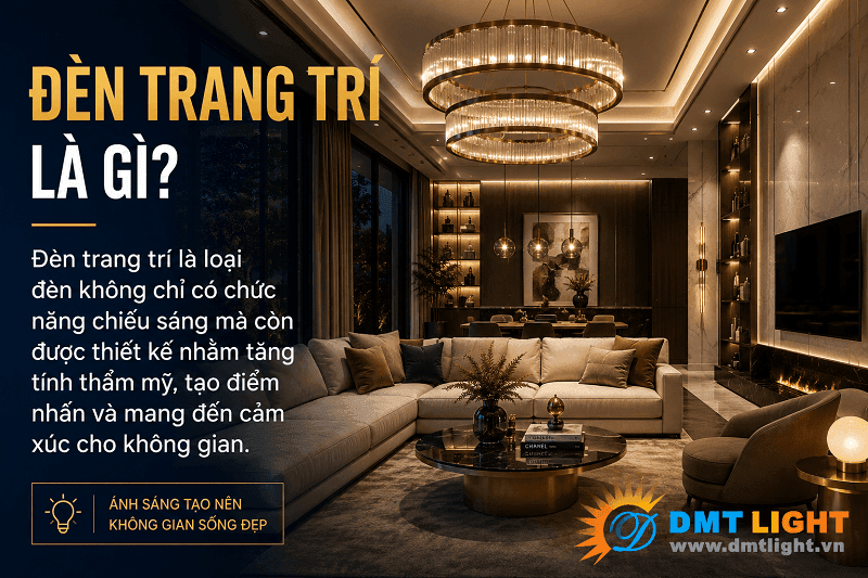 Đèn trang trí vừa cung cấp ánh sáng vừa có tính thẩm mỹ