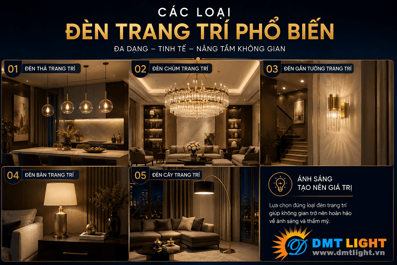 Đèn decor trang trí giúp không gian nổi bật hơn