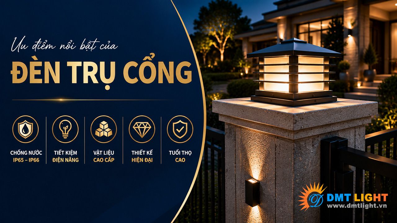 Các sản phẩm đèn trang trí trụ cổng luôn có sự đa dạng về phong cách