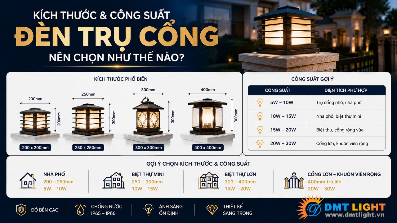 Những chiếc đèn công suất lớn trên 15W thích hợp cho resort cao cấp, rộng rãi