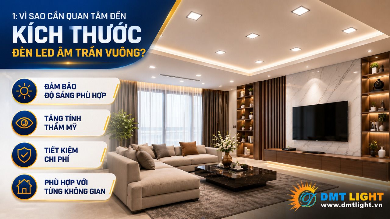 Lắp đặt đúng kích thước đèn LED âm trần giúp đảm bảo độ bền khi sử dụng