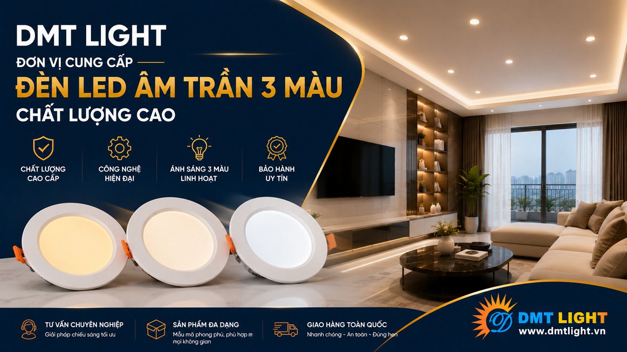 DMT Light là đơn vị cung cấp đèn LED âm trần 3 màu chất lượng cao