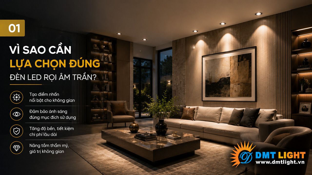 Chọn đèn LED rọi âm trần giúp giảm chi phí sửa chữa và thay thế
