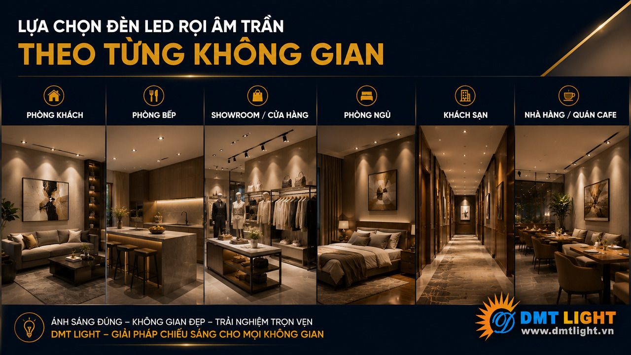 Với hành lang hay sảnh nên chọn đèn rọi âm trần có góc chiếu rộng