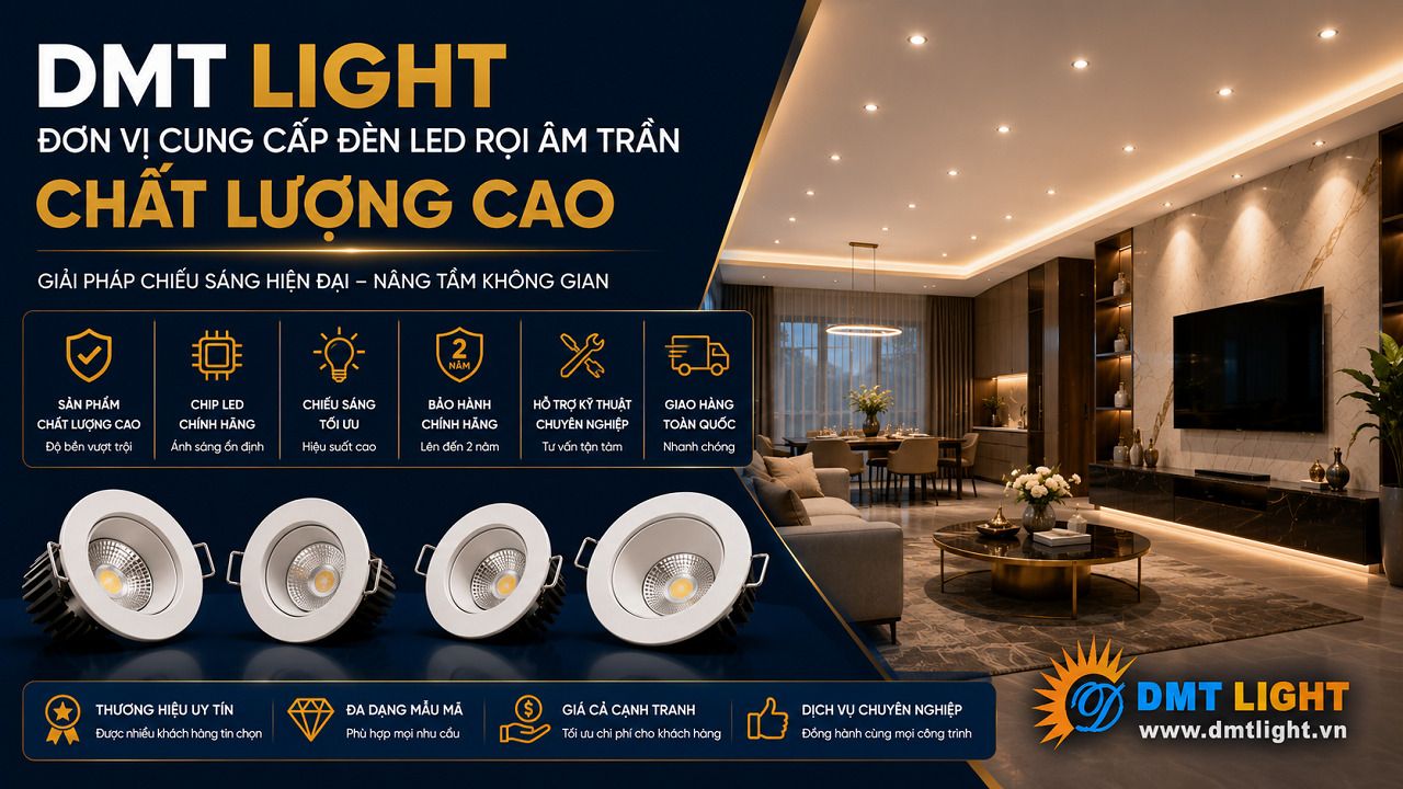 DMT Light tự hào là đơn vị cung cấp đèn LED rọi âm trần chất lượng cao