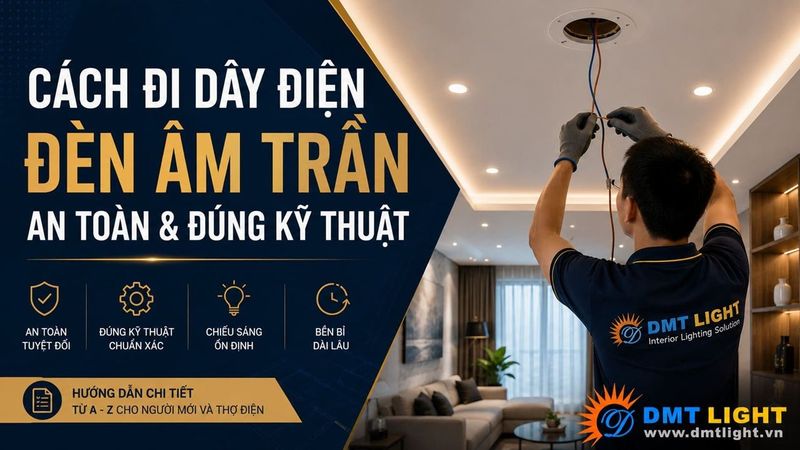 Cách đi dây điện đèn âm trần an toàn và đúng kỹ thuật