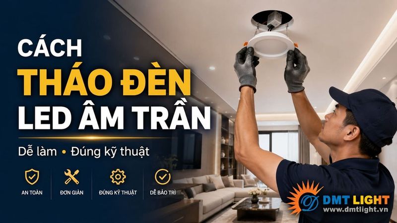 Cách tháo đèn LED âm trần thạch cao đúng kỹ thuật đơn giản tại nhà