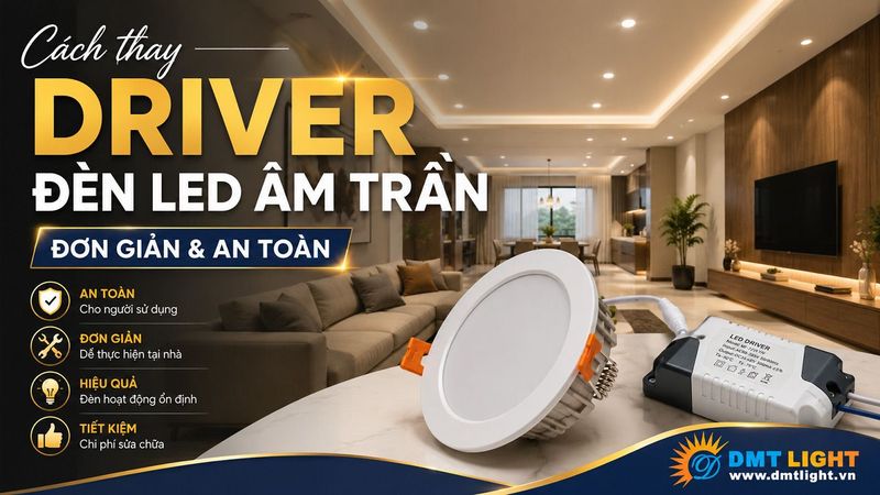Cách thay driver đèn LED âm trần đơn giản và an toàn