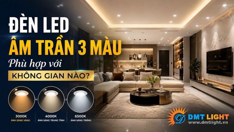 Đèn LED âm trần 3 màu phù hợp với không gian nào?