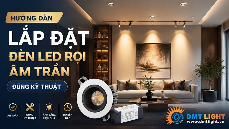 Hướng dẫn lắp đặt đèn LED rọi âm trần đúng kỹ thuật