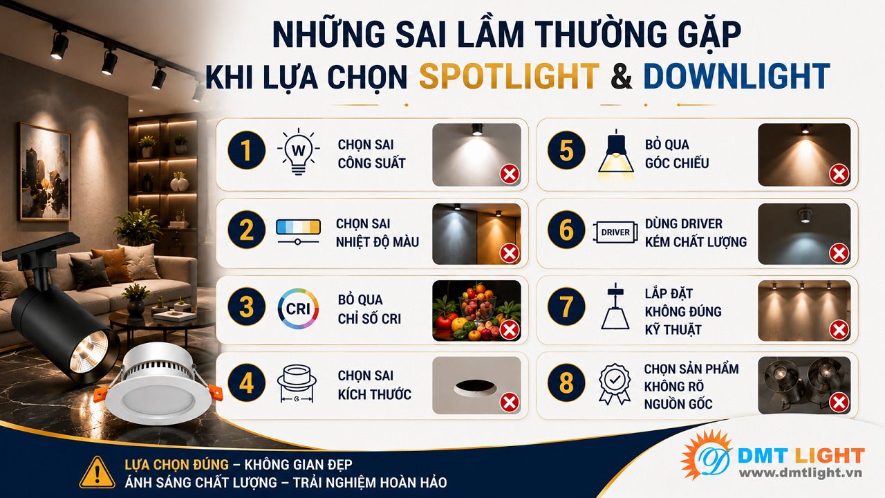 Rất nhiều người mắc phải sai lầm đó là lạm dụng quá nhiều đèn Spotlight