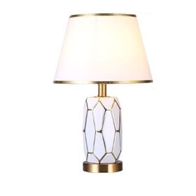 Đèn bàn gốm sứ cao cấp màu trắng DB-OM-S1928-C1-TR