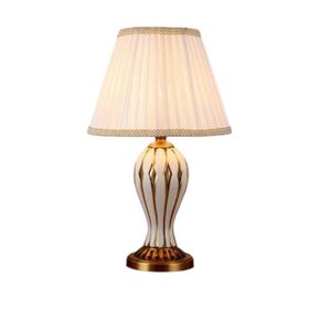 Đèn bàn gốm sứ cao cấp trắng DB-OM-S1938-C1