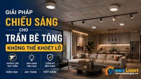 Giải pháp chiếu sáng cho trần bê tông không thể khoét lỗ