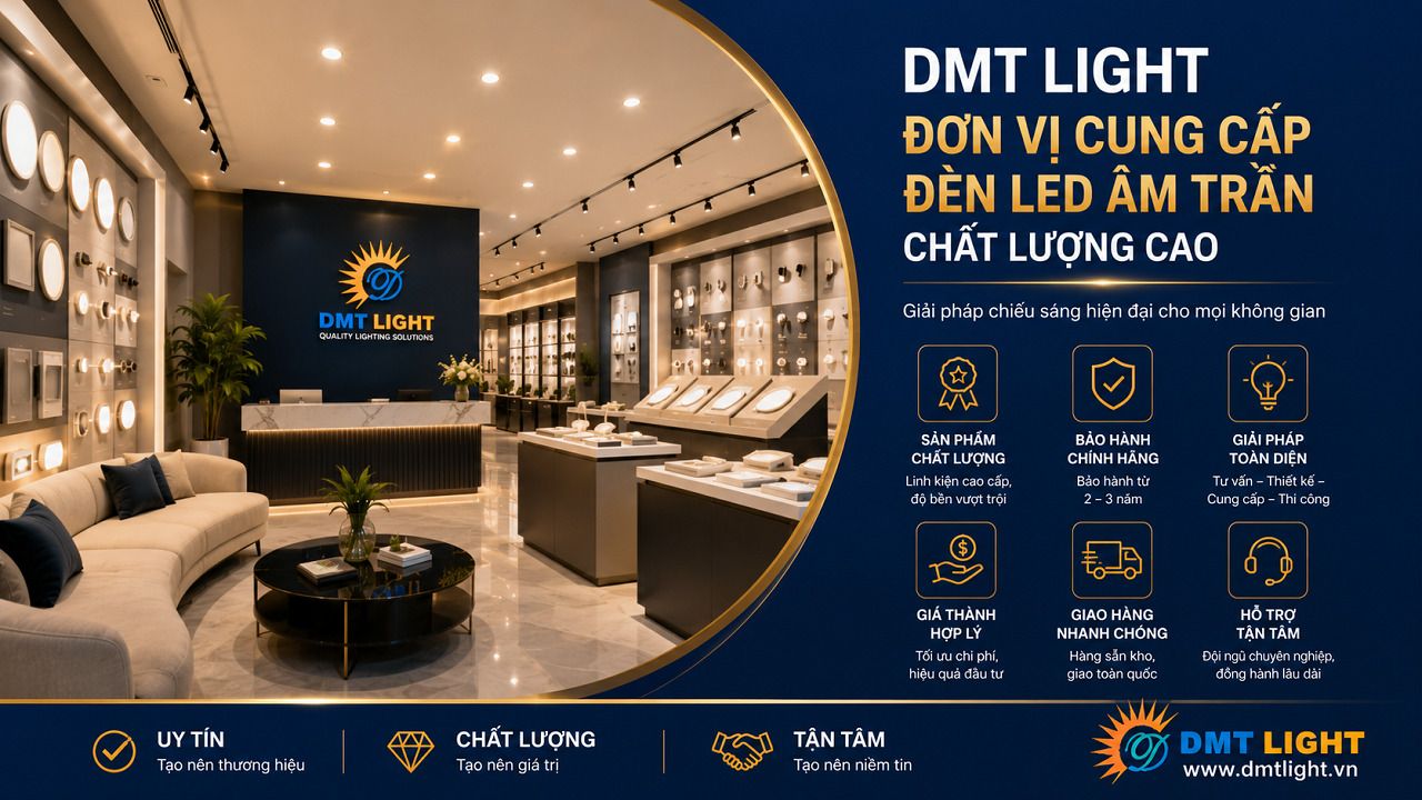 DMT Light tự hào là đơn vị cung cấp đèn LED âm trần chất lượng cao